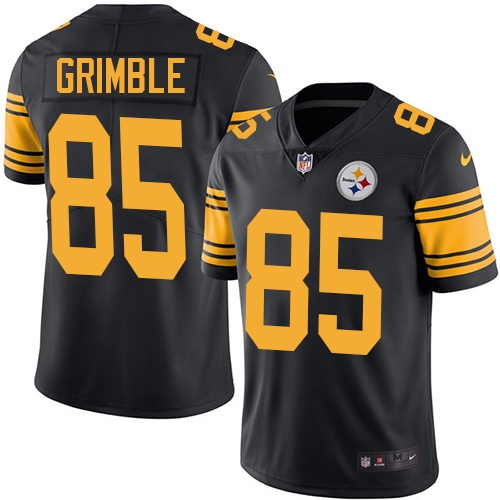 Men's Limited Xavier Grimble Nike Jersey Black - #85 Rush NFL Pittsburgh Steelers